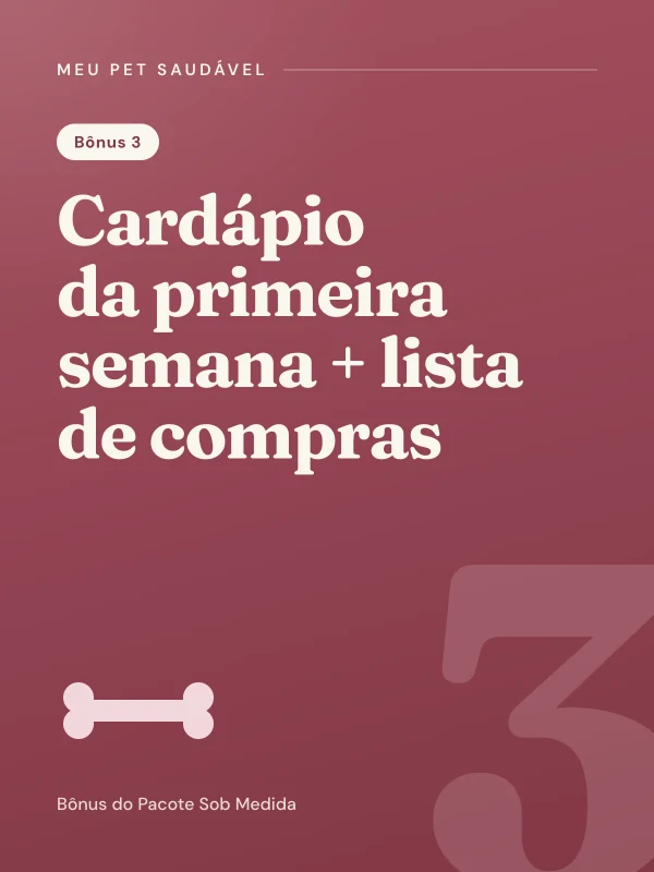Capa do bônus Cardápio da primeira semana com lista de compras